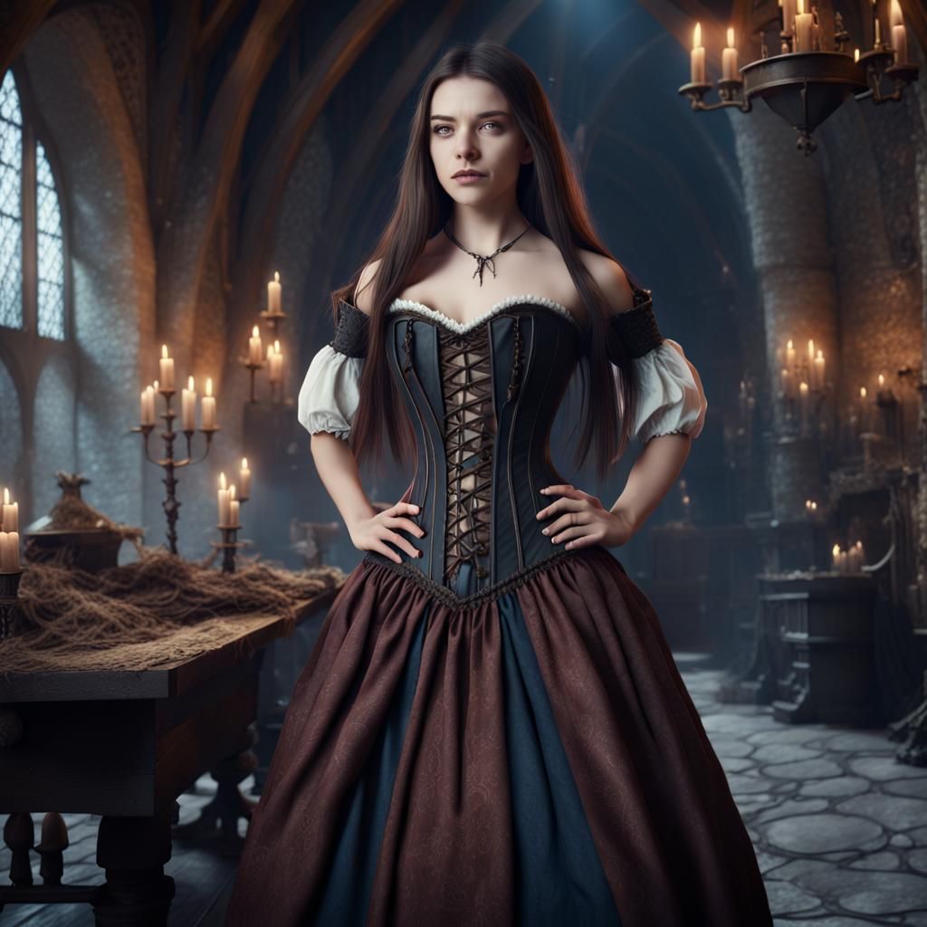 Medieval Witch in Fantasy Lair Concept Art