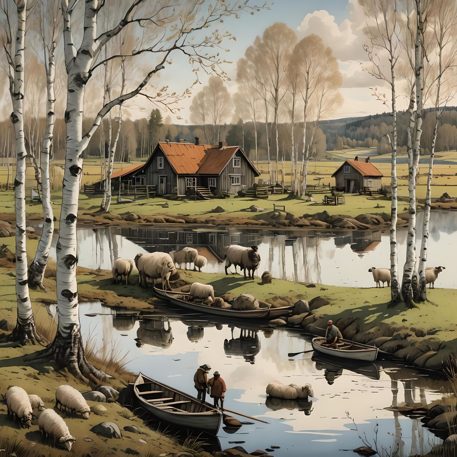 Idyllic Farm in Swedish Småland Landscape