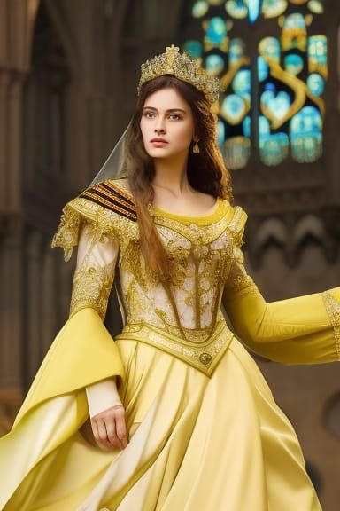 Stained Glass Princess in a Digital Matte Painting