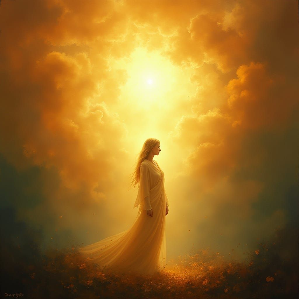 Divine Guardian in Soft, Ethereal Light