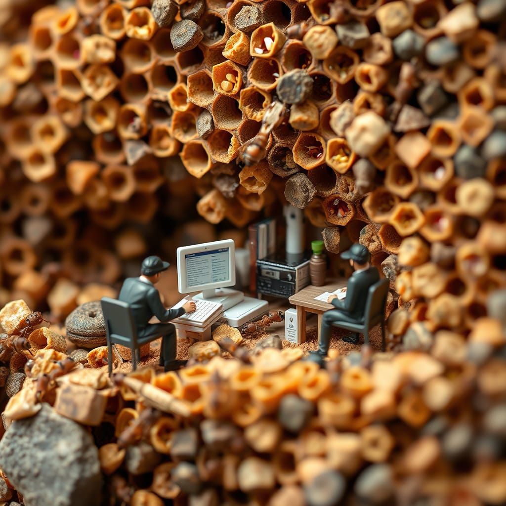 Tiny Accountants in an Ant Colony Slice View