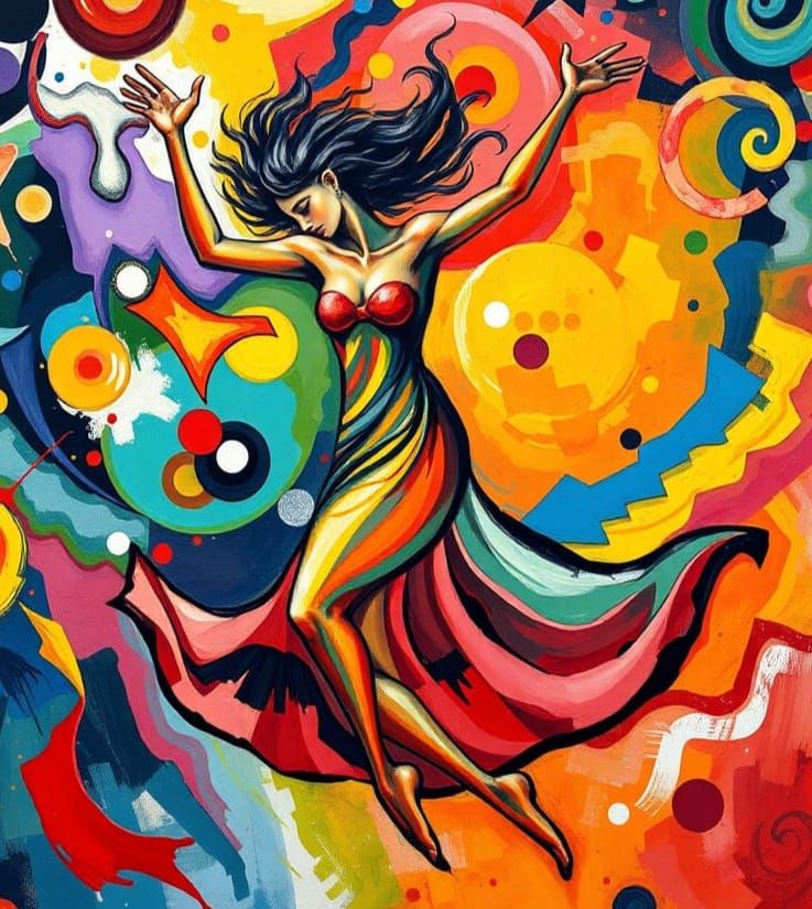 Kandinsky-Inspired Asylum: Gouache and Watercolor Masterpiec...