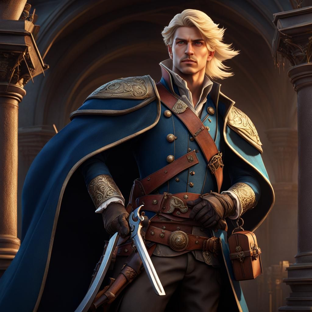 Charming Fantasy Character with Flintlock Pistol