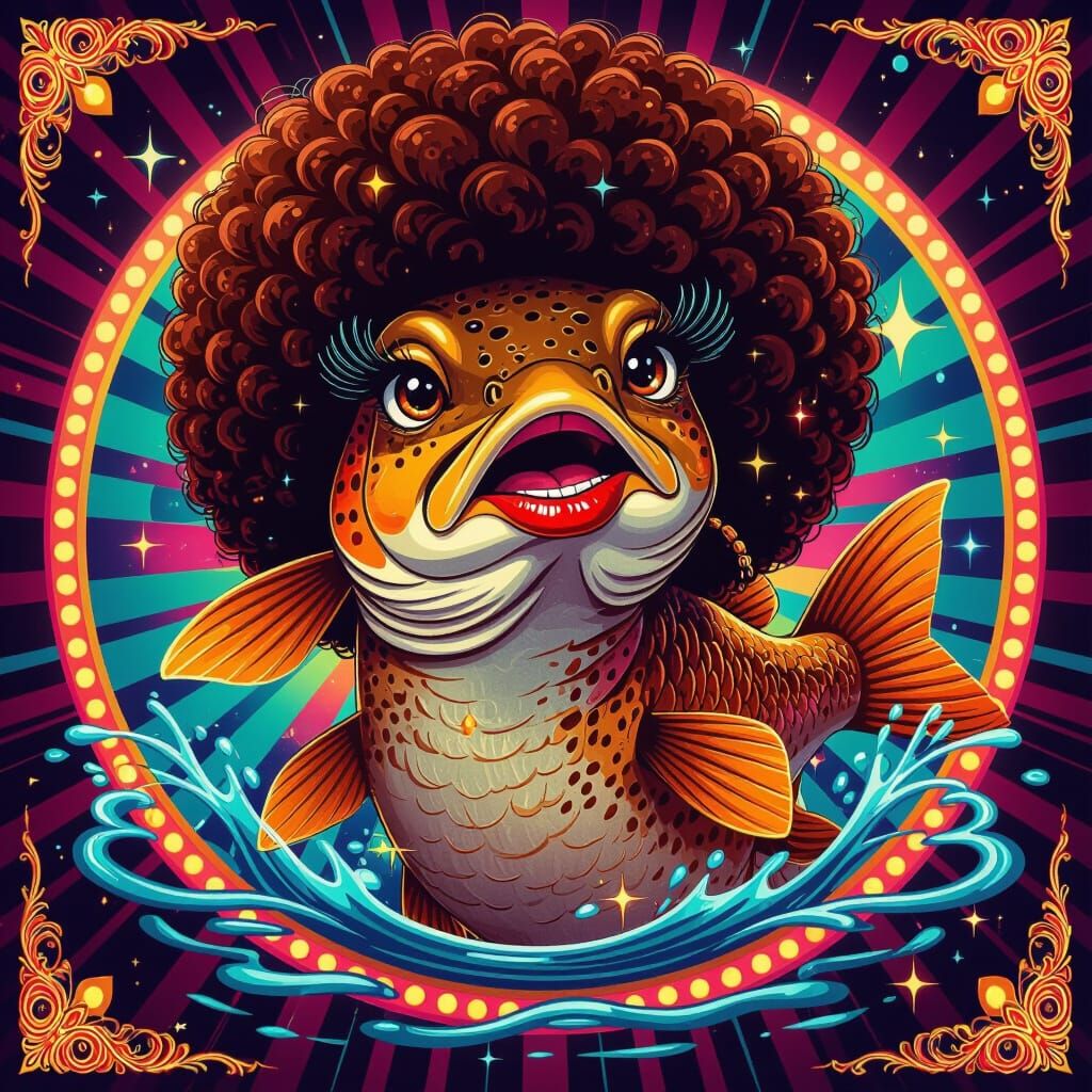 Groovy 70s Disco Trout with Afro