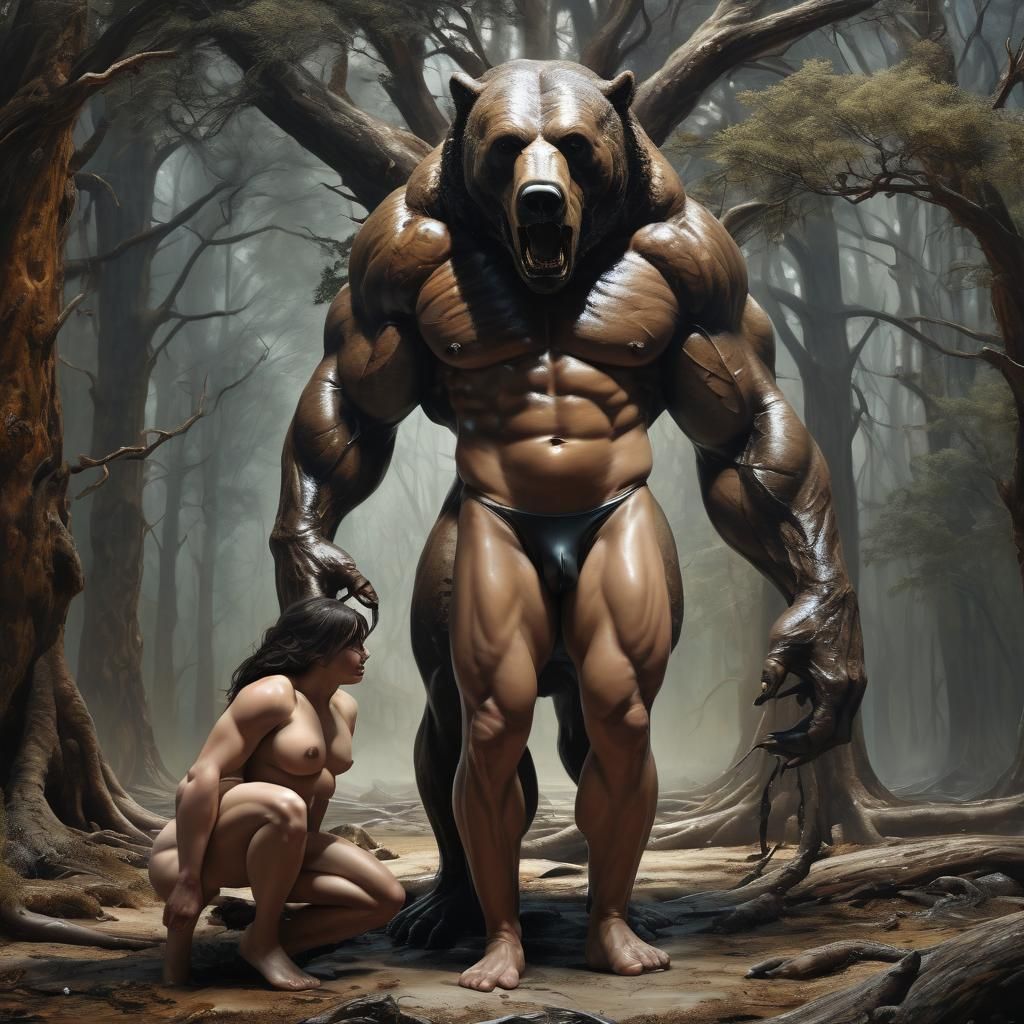 A hyperrealistic picture of an incredibly hypermuscular fema...