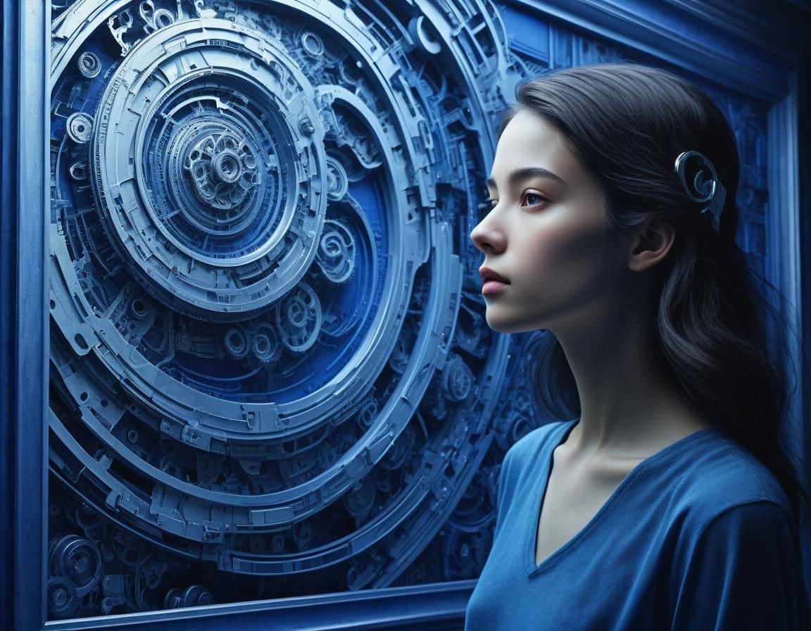 Ethereal Silver Track in Indigo Gradient: Detailed Fairycore...