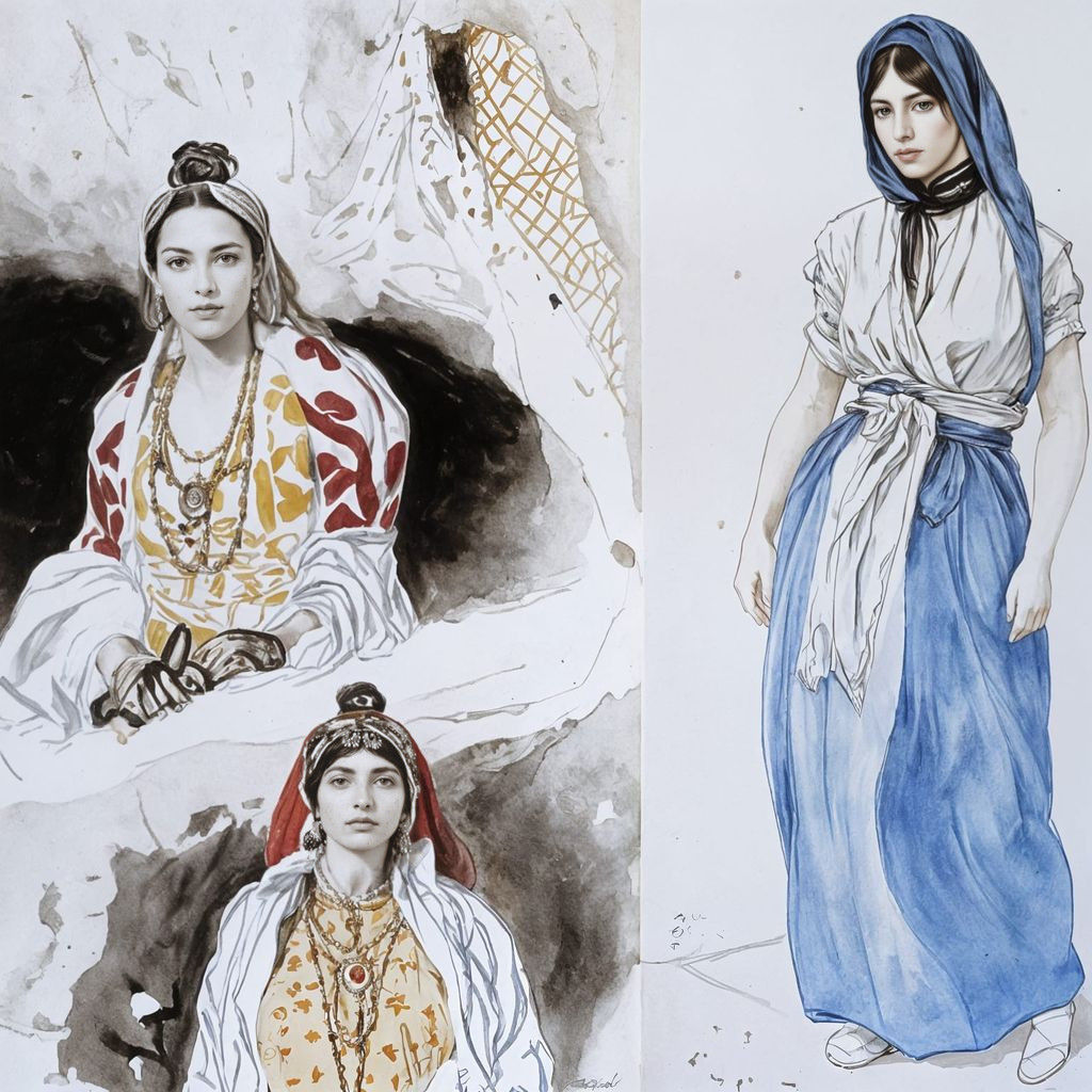 Romantic Orientalist Artwork of a Moroccan Casbah Scene