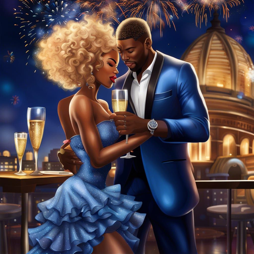 Elegant Couple Celebrates New Year's Eve