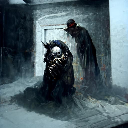 Terrifying Bogeyman in Gothic Horror Style