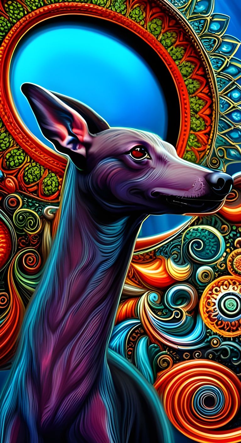 Polychromatic Italian Greyhounds Splash Art in High Resoluti...