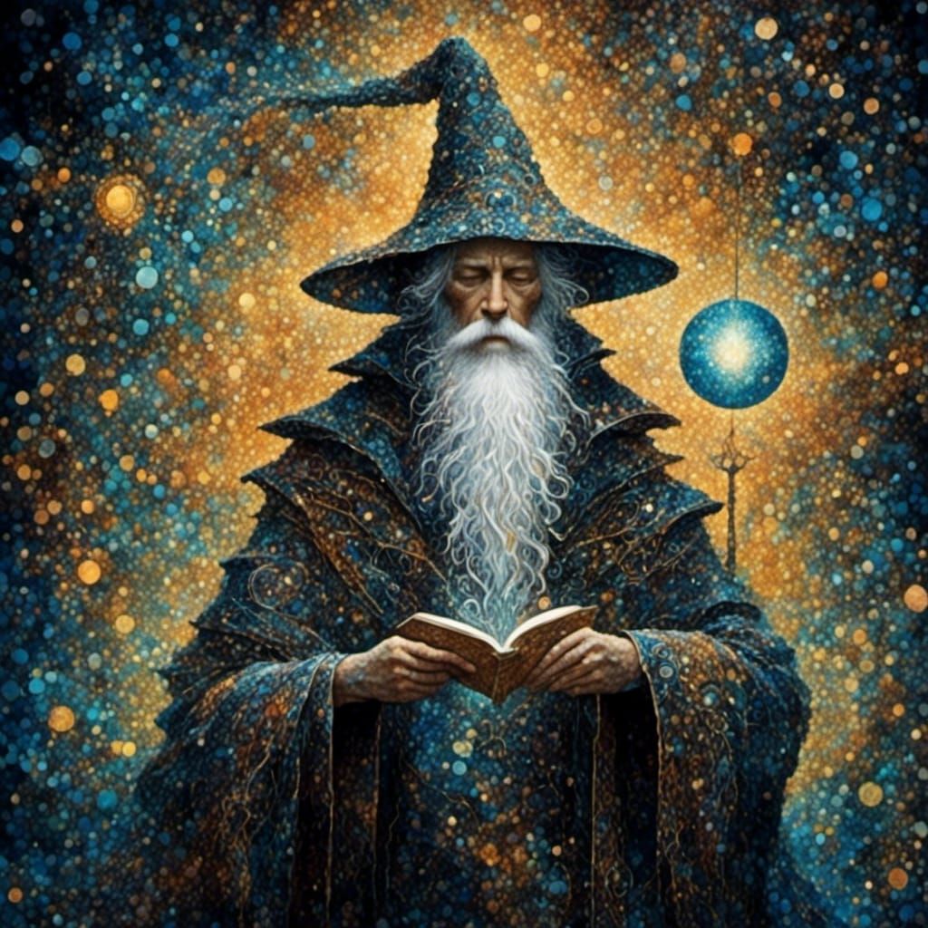 Abstract Geometric Design in Black and White Ink