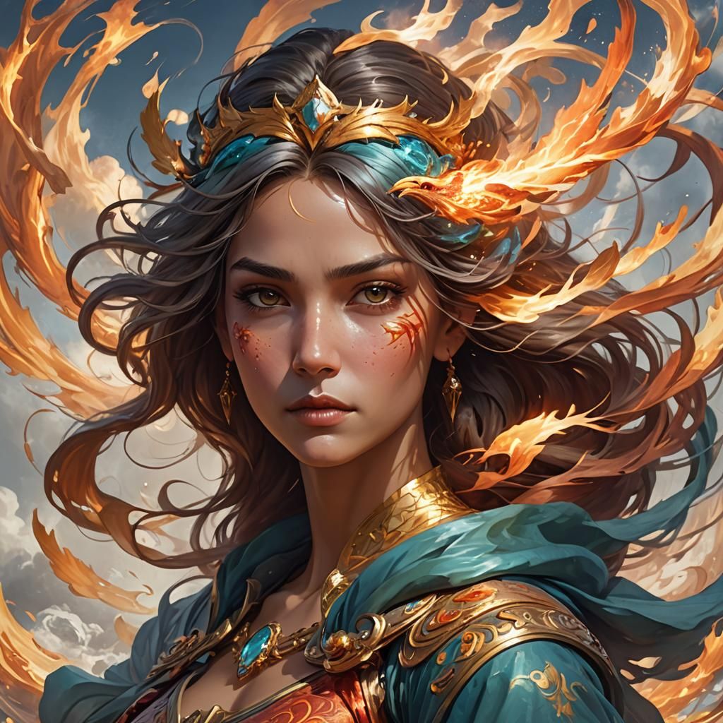 Elemental Spirits: Air, Fire, and Water Portrait