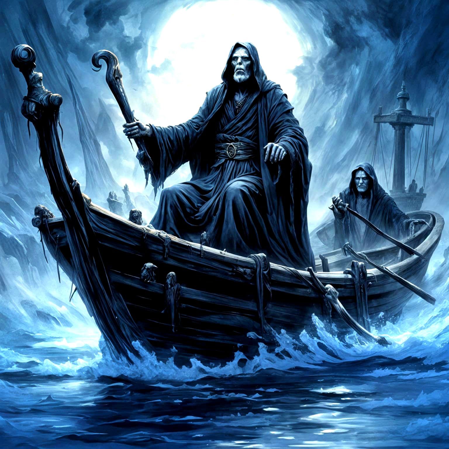 Charon Guides Souls Over the River Styx