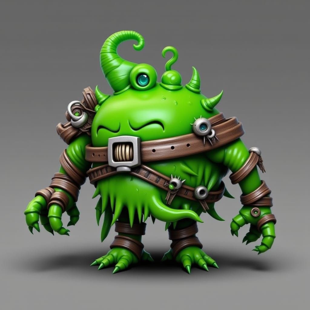 Slime Explorer in a Vibrant Cyberpunk Landscape