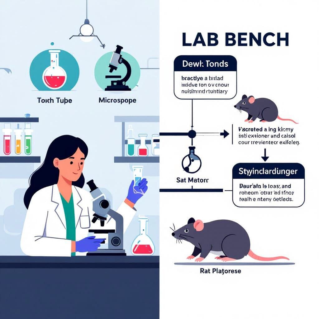 Lab Bench Graphic in Flat Design Style