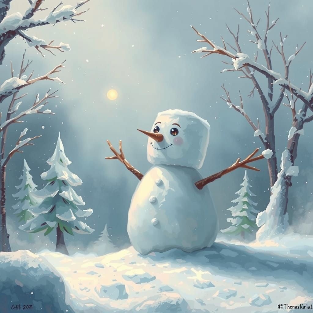 A Marvelous Marshmallow Snowman in Whimsical Candy Galaxy