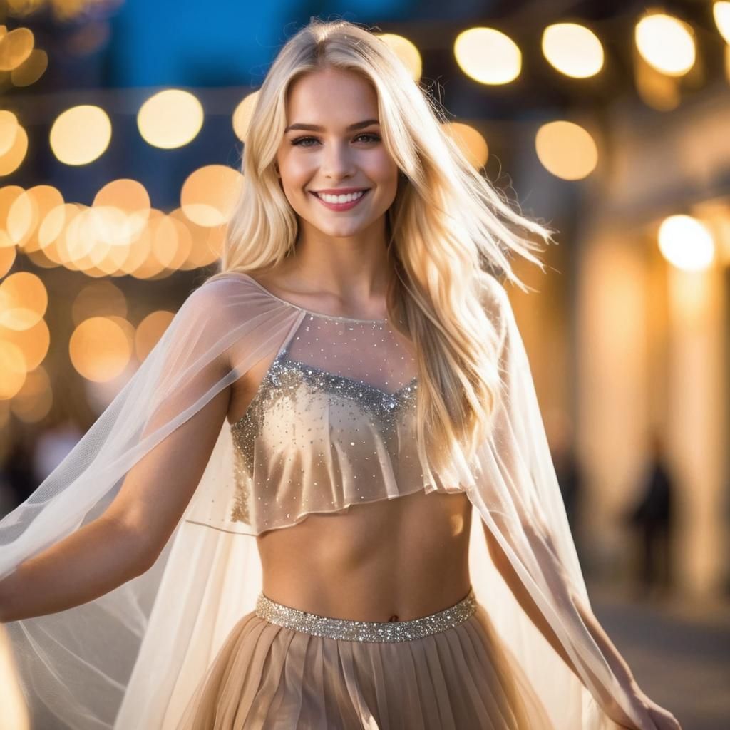 Beautiful Blonde Girl Portrait Generated by AI