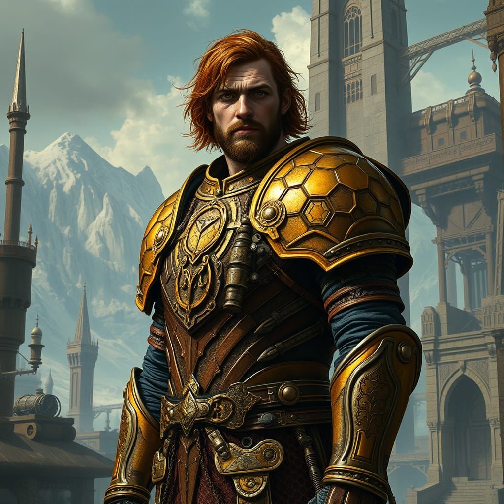 Dwemer Warrior in Skyrim, Industrial Fantasy Art