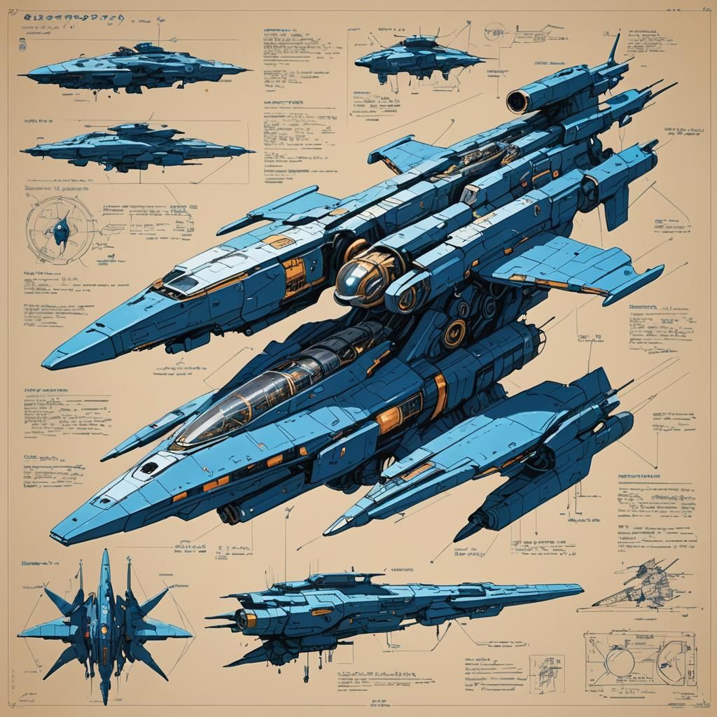 Scifi Concept Art: Blue Capital Ship
