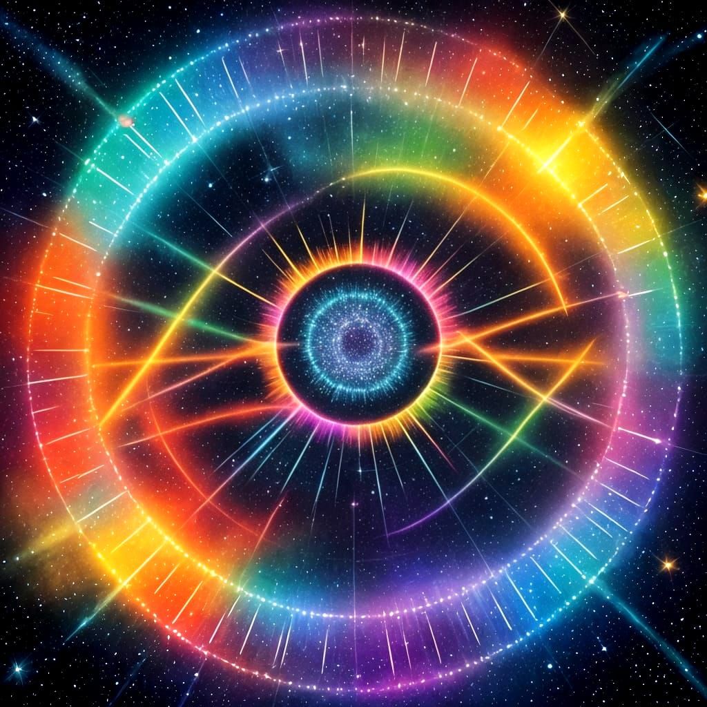 Ethereal Galactic Starburst in Neon Glow