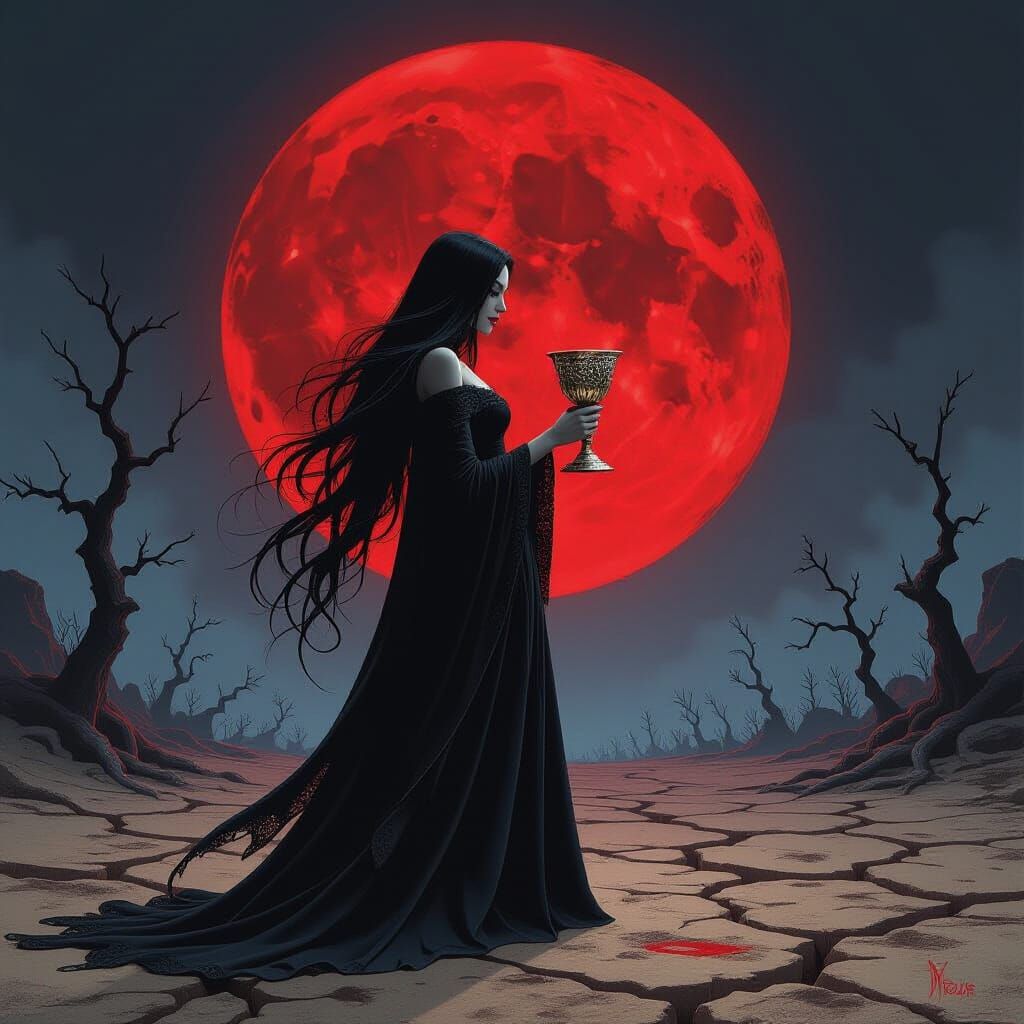 She-Devil in Wasteland: Dark Fantasy Art