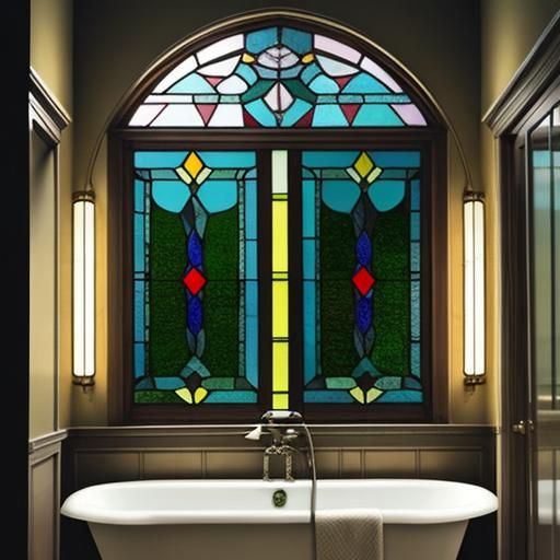 Antique Stained Glass Bathroom Lighting