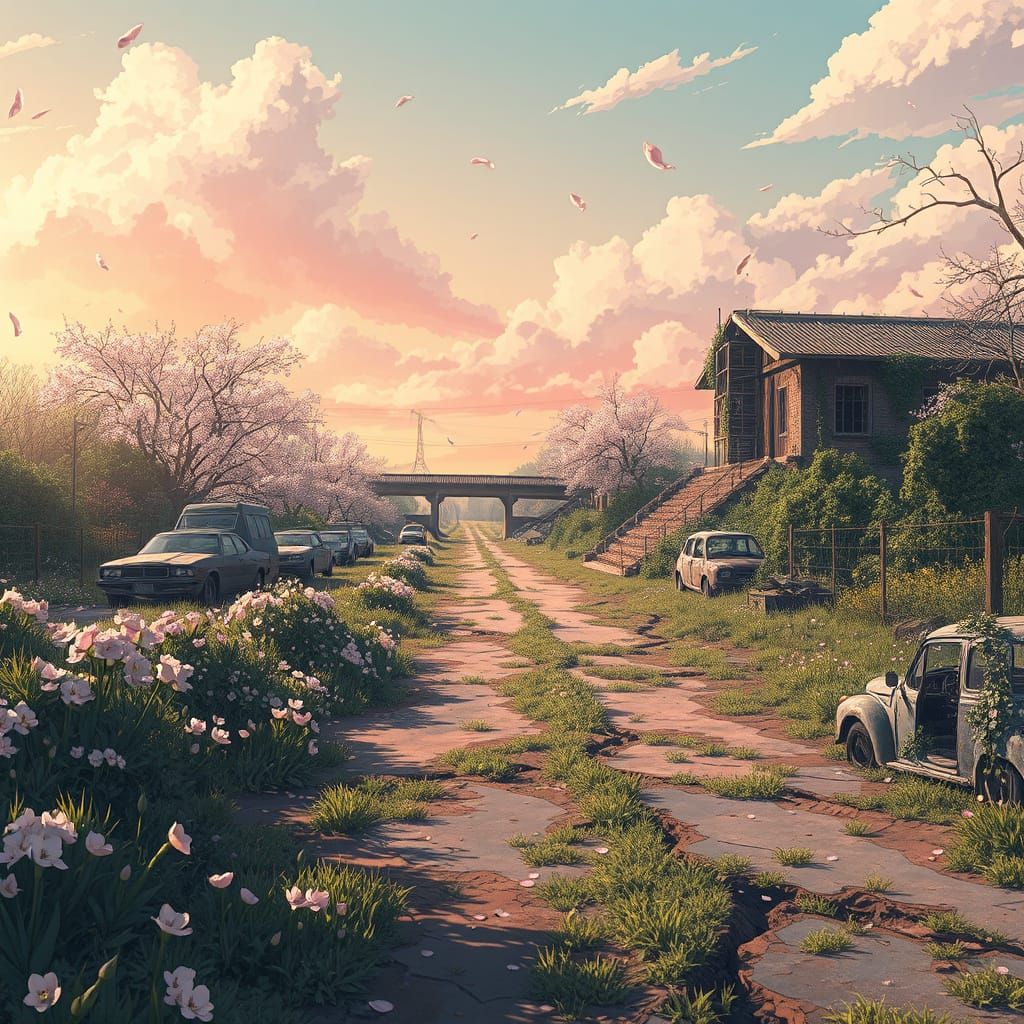 Anime Ruins: Nature Reclaims Abandoned Landscapes