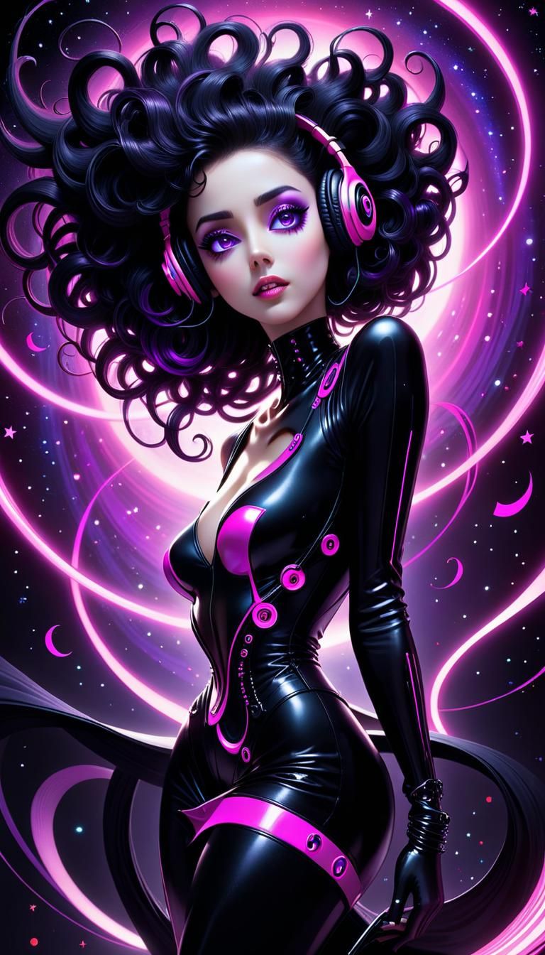 Cyberpunk Galaxy Eyes: A Tim Burton Inspired Vision