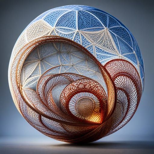Intricate Bobbin Lace Sphere in Sharp Focus