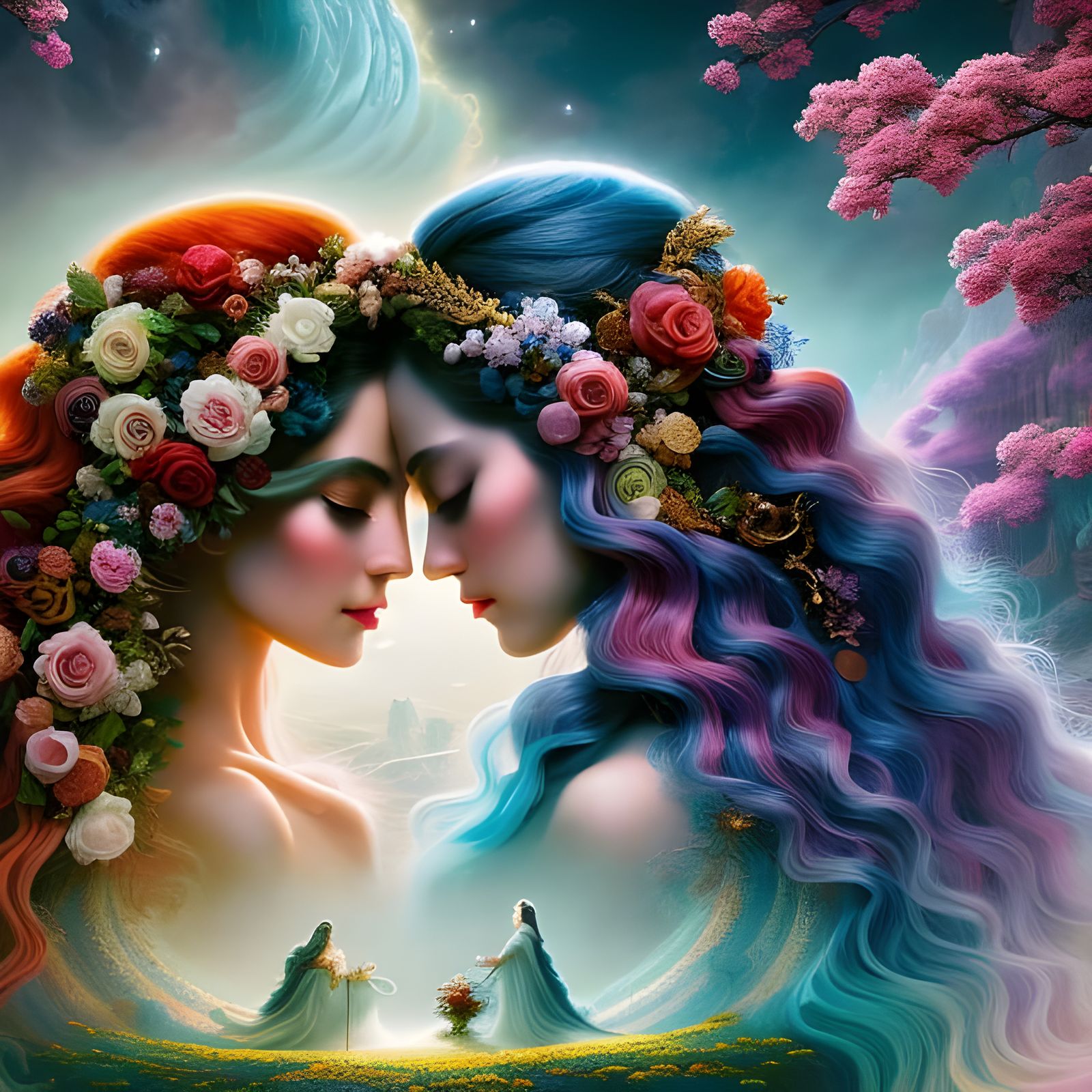 Yin Yang Sisters in Honeycomb Rococo