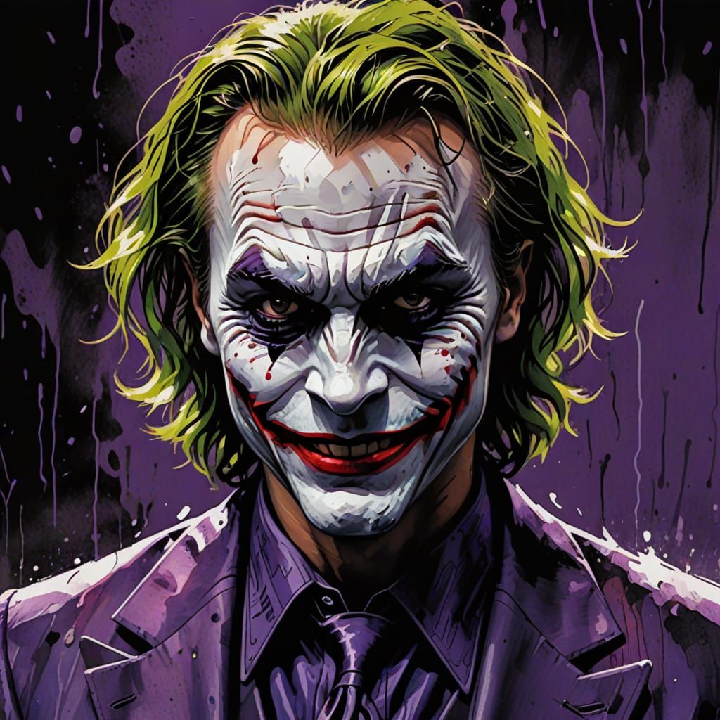 River Phoenix as Joker in Gritty Comic Art