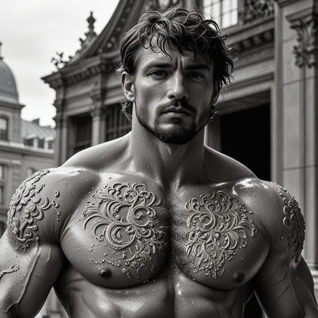 Bearded Alpha Male in Gilded Salon