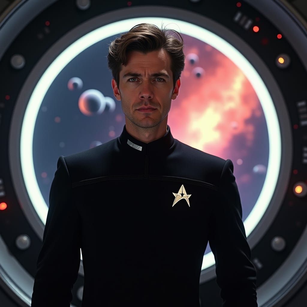 Captain John Francis on Starship Enterprise Bridge