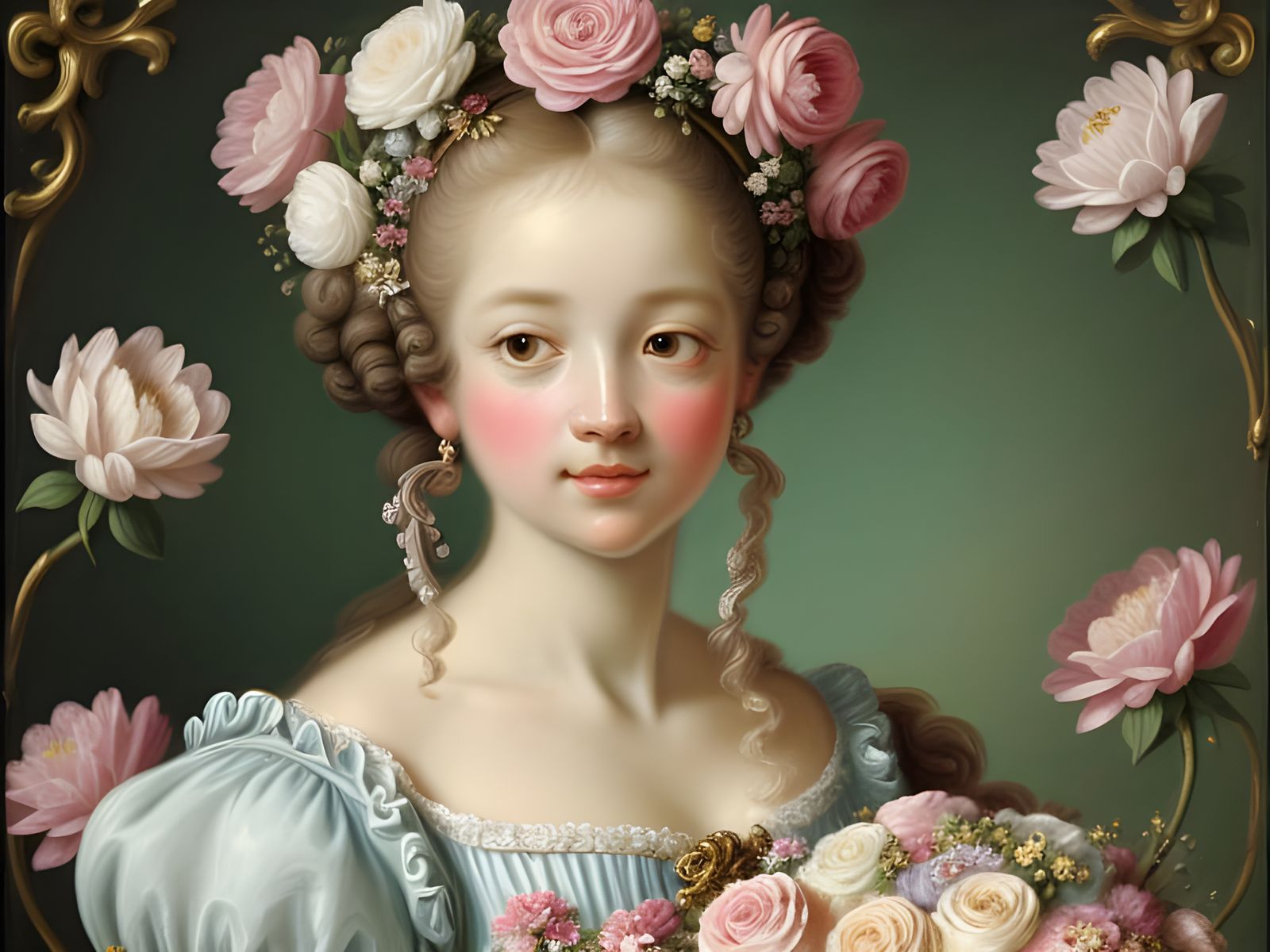 Venus Goddess of Love in Whimsical Rococo Fantasy