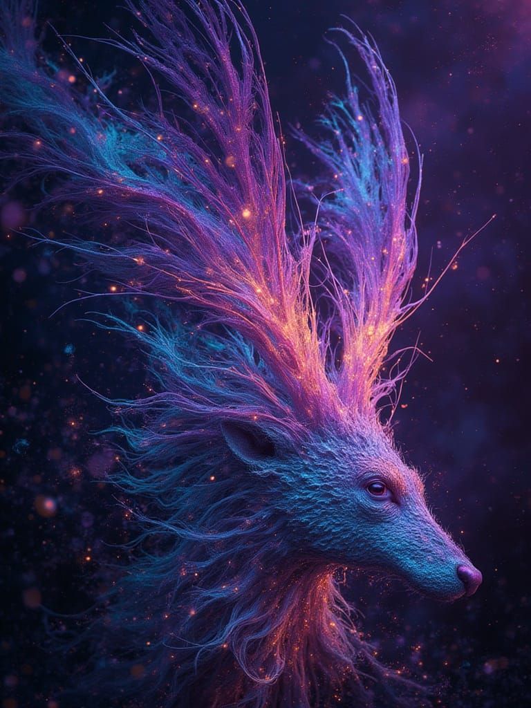 Ethereal Cosmic Dreamscape in Iridescent Hues