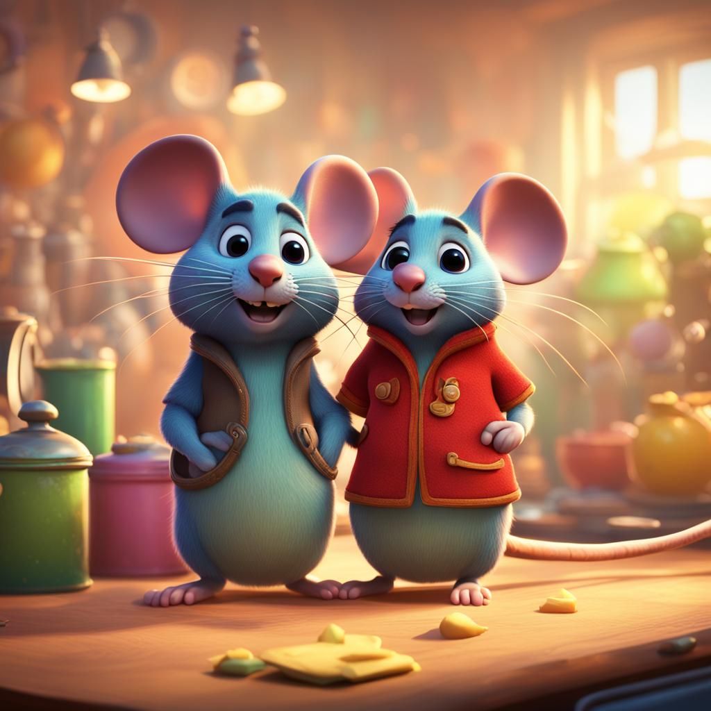Blabber Mouse and Jodi Mouse: 3D Digital Art