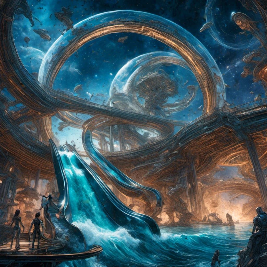 Alien Slides Down Galactic Waterslide Through Wormhole