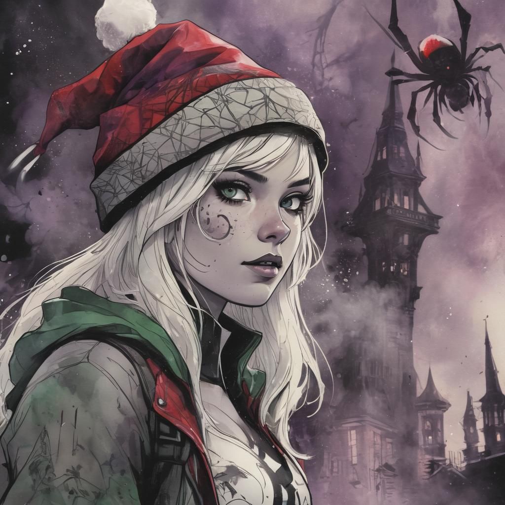 Ethereal 80s Anime Goddess of Christmas