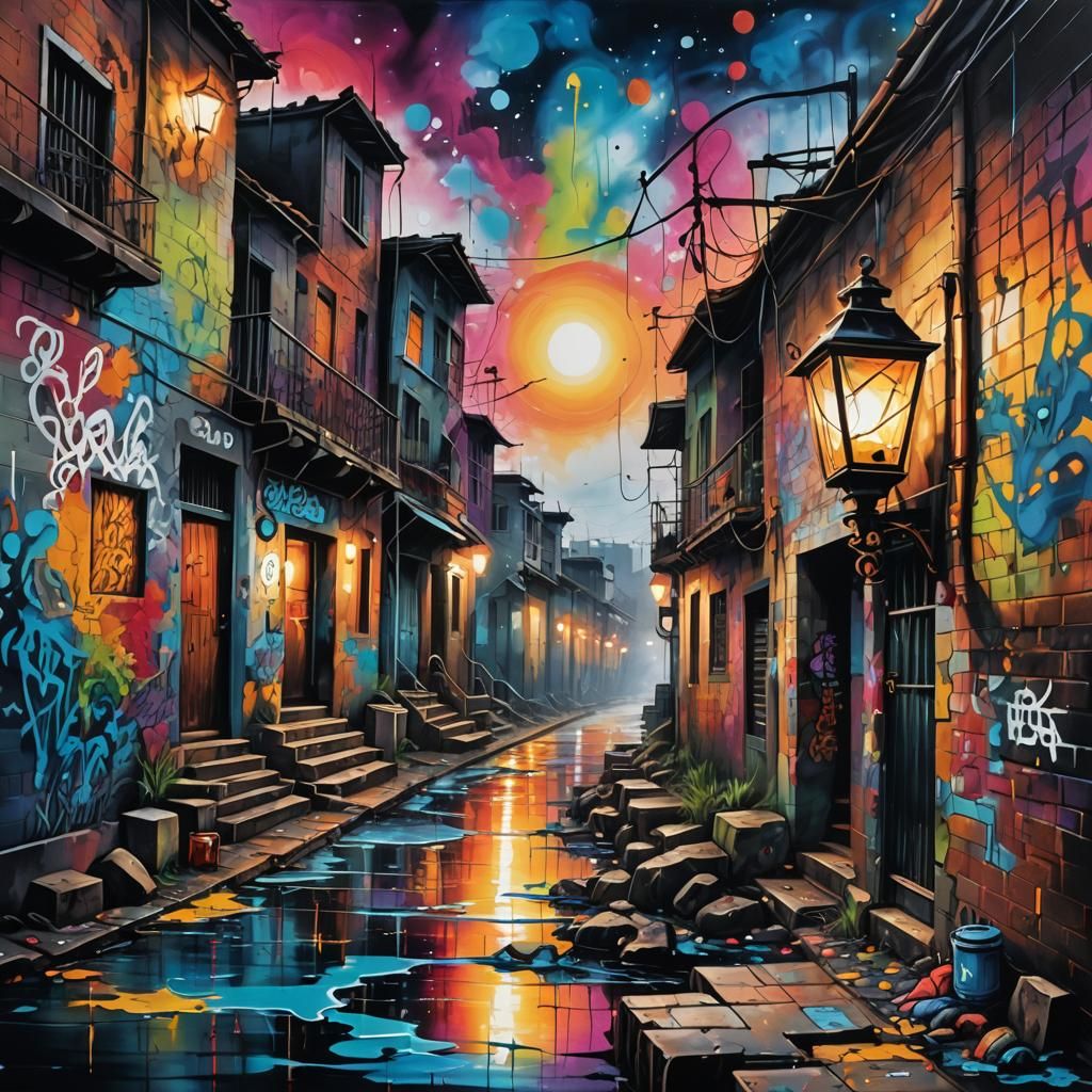 Lantern Light in the Distance: Graffiti Art