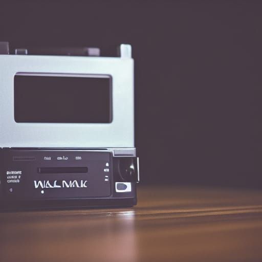 Walkman Cassette Player in Empty Room at Night