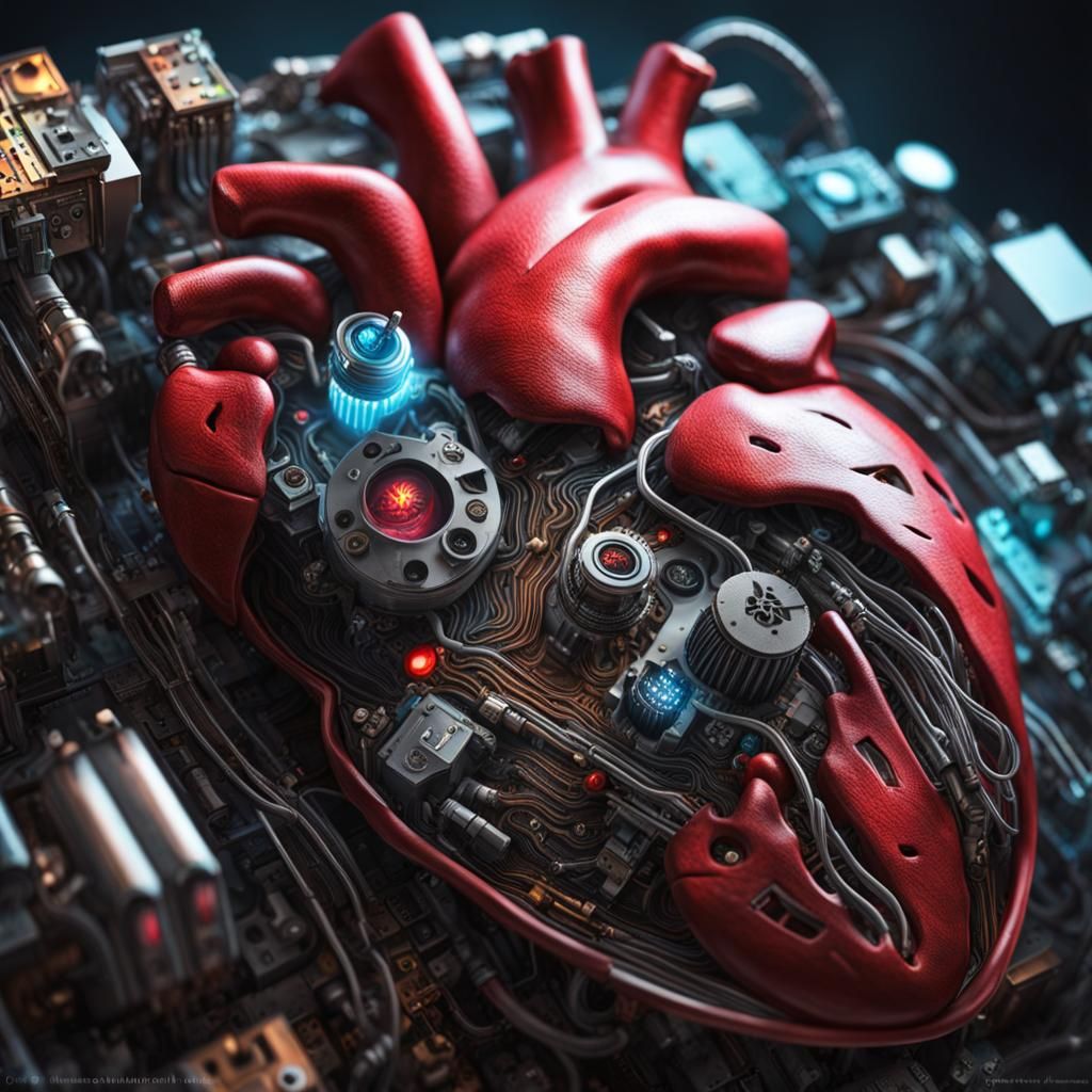 Robotic Heart Internal Circuitry: HR Giger Style