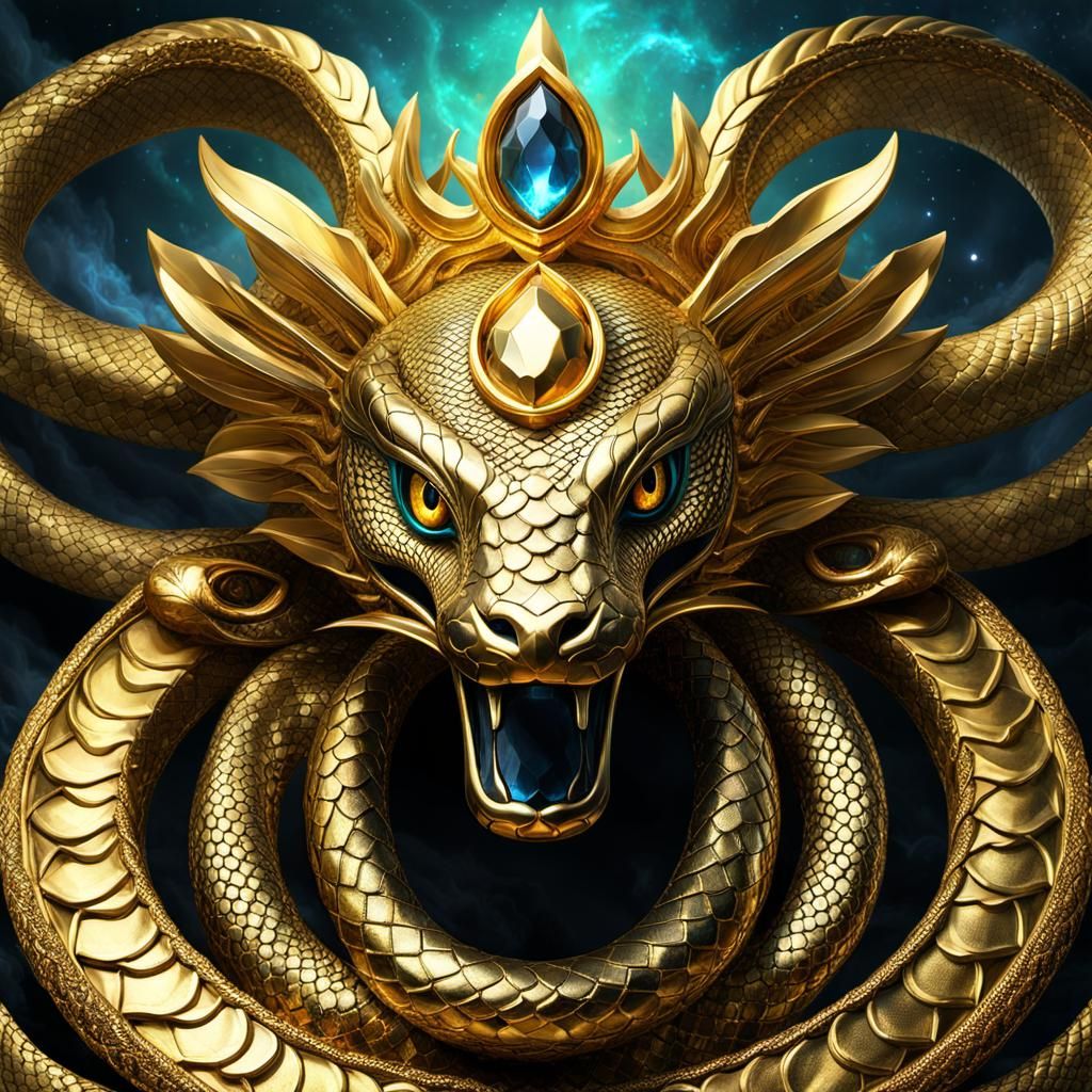 Serpent Crown: Rebirth and Power in Digital Art