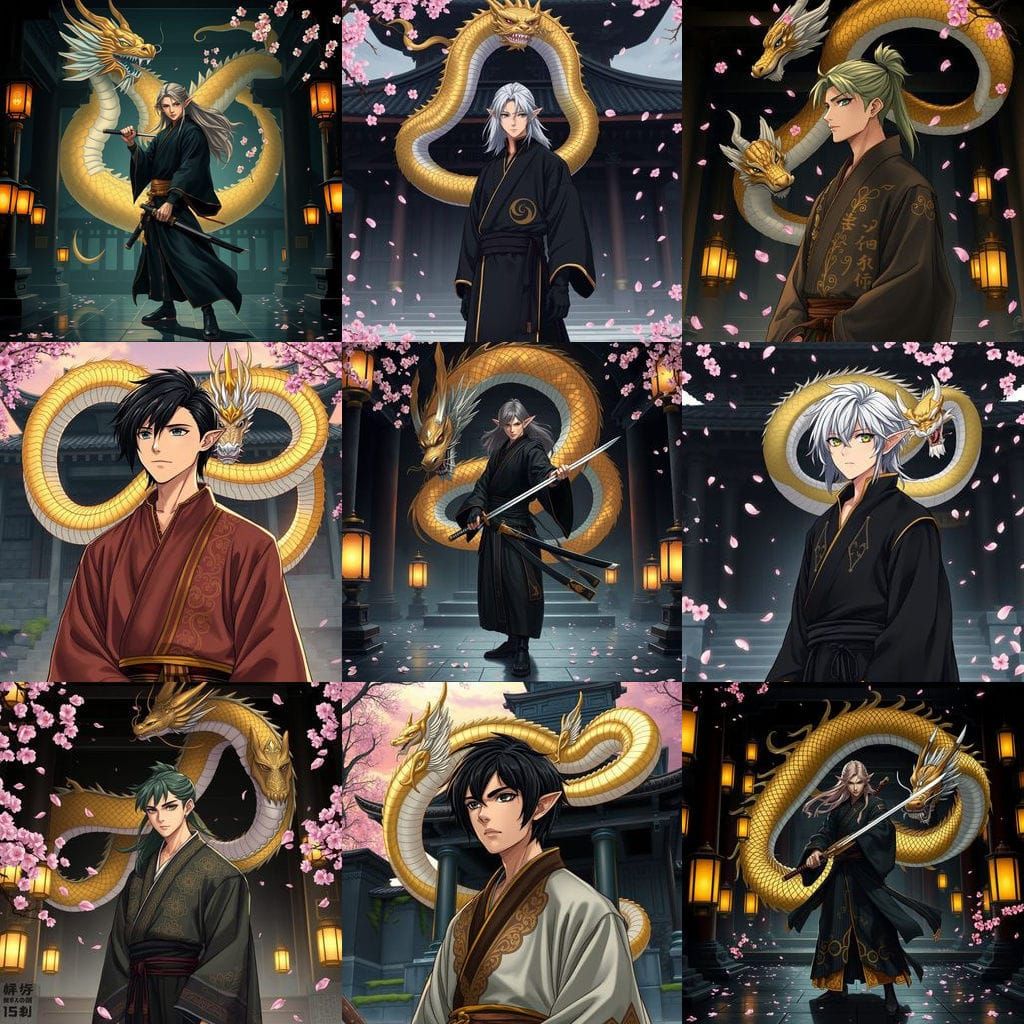 Sakura Wood Elf Ninja in Golden Eastern Dragon Temple