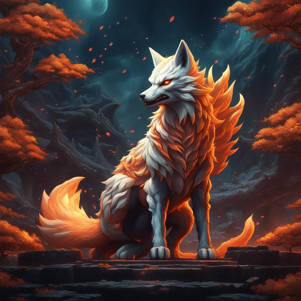 Fantastical Nine-Tailed Fox Concept Art