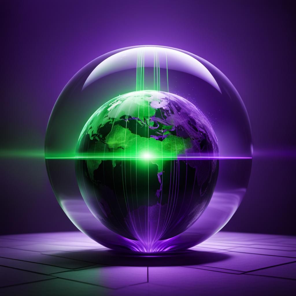 Green Energy Sphere with Ultraviolet Light
