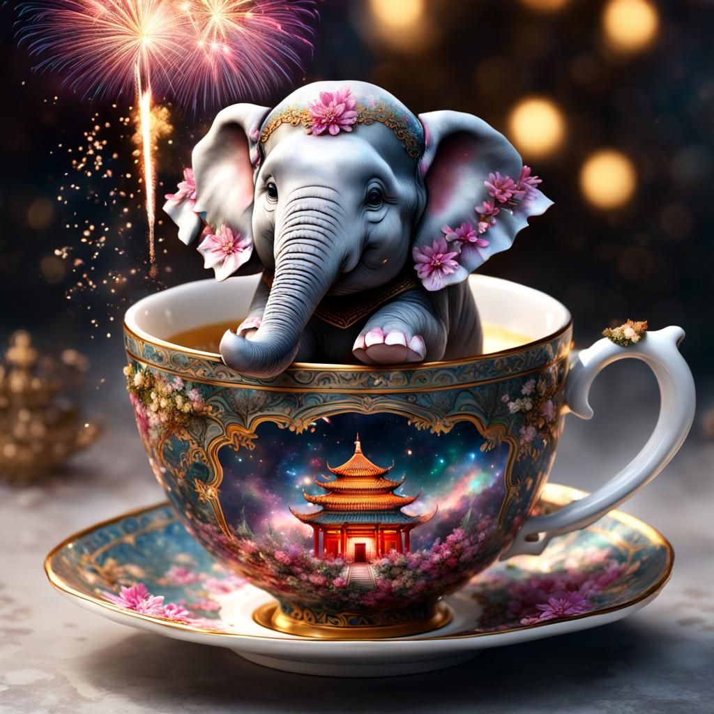 Baby Elephant's Fireworks Tea Party