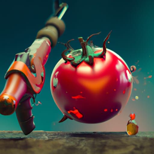 Tomato Warrior: Detailed Matte Painting