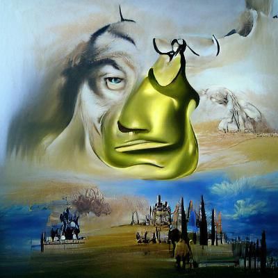 Surreal Shrek Melts in a Dali Landscape
