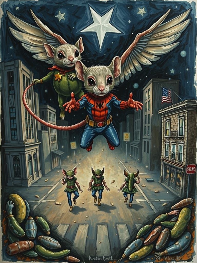 Cute Mice Dressed As Marvel Superheroes in Surreal Style