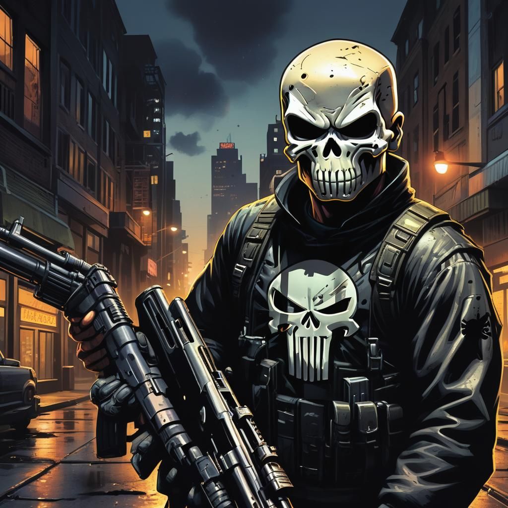 Elmer Fudd as The Punisher in Comic Book Art